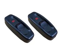 Powice Lot de 2 interrupteurs intermédiaires avec témoin lumineux rouge, interrupteur à cordon 10 A, interrupteur 230 V, convient pour les câbles d'alimentation à 2 fils et les petits appareils ou