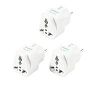 Powice Lot de 3 adaptateurs universels 10 A/250 V 500 W - Adaptateur de voyage universel - Prise internationale chinoise allemande - Prise européenne universelle pour États-Unis - UK - Thaïlande