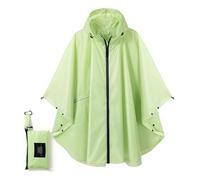 POWINSUN Poncho de pluie tendance avec capuche, manteau imperméable avec poche pour femmes, hommes, adultes, vert clair, taille unique