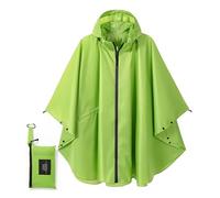 POWINSUN Poncho de pluie tendance avec capuche, manteau imperméable avec poche pour femmes, hommes, adultes, vert gazon, taille unique