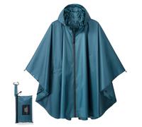 POWINSUN Poncho de pluie tendance avec capuche, manteau imperméable avec poche pour femmes, hommes, adultes, bleu foncé, taille unique