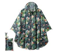 POWINSUN Poncho de pluie tendance avec capuche, manteau imperméable avec poche pour femmes, hommes, adultes, Feuilles tropicales., taille unique