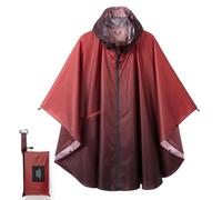 POWINSUN Poncho de pluie tendance avec capuche, manteau imperméable avec poche pour femmes, hommes, adultes, Dégradé rouge., taille unique