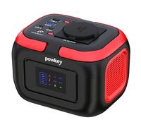 Powkey G120 Station d'alimentation portable 26400 mAh/97,68 Wh avec prise 120 W 230 V CA, 12 V 6 A DC, générateur solaire avec LED et SOS, générateur solaire pour camping, voyage, tablette, téléphone