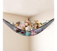 Powkoo Hamac de rangement pour jouets en peluche pour animaux en peluche, filet de rangement à suspendre pour ours en peluche, grand hamac de rangement pour jouets doudous, décoration de chambre pour