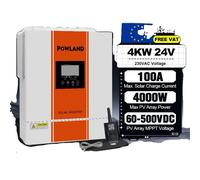 Powland Onduleur solaire hybride 4KW, MPPT 100A intégré, sortie onde sinusoïdale pure, SMG-II-4K-24V, 220-240V