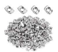 Powlankou Lot de 100 écrous en T série 2020 en acier carbone nickelé pour profil en aluminium M5