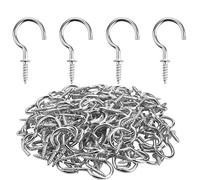 Powlankou Lot de 120 crochets à visser en métal plaqué nickel Argenté 2,5 cm