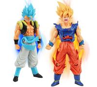 Powmag 2Pcs Figurine Goku, Figurine Super Saiyan Anime Heroes, Figurines de Dessins Animés, Jouets, Décorations de Bureau, Cadeaux d'anniversaire pour Enfants
