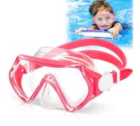 Powmag Lunettes de Natation pour Enfants, 180° View HD Masque Piscine Enfant, Lunettes de Piscine pour Enfants 3 Ans+ , Joint en Silicone et des Verres Anti-Buée et Anti-Fuite (B)