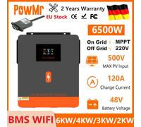 PowMr-Onduleur Solaire Hybride avec WIFI MPPT, Charge 120A, 50Hz, 12V, 24V, 48V, Batterie VeFePo4, Longue Sortie 230V, 500V, 6,2 KW, 4,2 KW, 3KW, 2KW 6.2KW 48V no WIFI