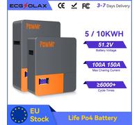 PowMr Powerwall 200Ah 100Ah 51.2V LiFePO4 Batteries 5kWH 10kWH ≥6000 Cycles Times BMS RS485 CAN 16S For Home Lithium Battery 51.2V 100Ah