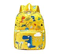 POWOFUN Sac à dos de voyage pour enfants de 33 cm - Motif dessin animé mignon, Dinosaure jaune 2, S