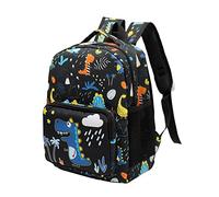 POWOFUN Sac à dos de voyage pour enfants de 33 cm - Motif dessin animé mignon, Dinosaure noir.