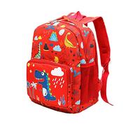 POWOFUN Sac à dos de voyage pour enfants de 33 cm - Motif dessin animé mignon, Dinosaure rouge., S