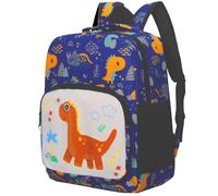 POWOFUN Sac à dos de voyage pour enfants de 33 cm - Motif dessin animé mignon, Dinosaure violet bleuté