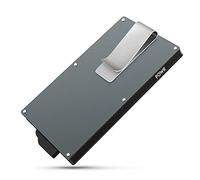 POWR Porte-Cartes avec Blocage RFID, Portefeuille Fin et Protecteur de Carte de crédit sans Contact, Titane avec Pince à Billets, Taille Unique, Minimaliste