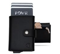 POWR Portefeuille en métal pour Homme avec Compartiment pour pièces de Monnaie, Noir