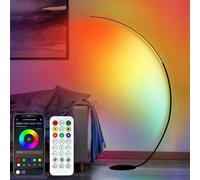 POWROL Lampadaire RVB de 175 cm à l'arc changeant de couleurs avec télécommande et application, 3 températures LED à intensité variable, mode bricolage, lampes sur pied hautes pour salon, chambre à