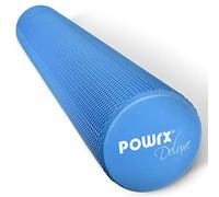 POWRX Rouleau en mousse pour yoga, Pilates, auto-massage, entraînement des fascias 45 cm ou 90 cm x 15 cm Bleu violet rose, Blau - 90 x 14,5 cm