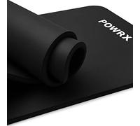 POWRX Tapis de gymnastique ANTI-DÉRAPANT Sans phtalates / Tapis de sol - Pilates / 190 x 60, 80 ou 100 x 1,5 cm I Sangle de Transport + sac + Poster d´entraînement différents Couleurs (Noir, 190 x 100 x 1,5 cm)
