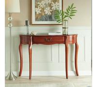 POWRZZZY Console Moderne en Demi-Lune,Table d'entrée Vintage en Bois Massif,avec Façade de Tiroir Cannelée,Grand Espace de Rangement,pour Couloir ou Hall d'entrée(100x30x85cm/39.37x11.81x33.5in)