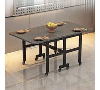 POWRZZZY Table à Manger Pliante Ultra Fine Table De Salle à Manger Carrée Extensible 3 Configurations Possibles pour Les Petits Espaces Cuisine Salle à Manger(Gray,130x80x75cm)