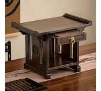 POWRZZZY Table D'autel Personnelle De Table,Armoire D'autel en Bambou avec Tiroir Extensible,Support pour Statue De Bouddha,Rangement Double,pour Salon Ou Chambre(40x25x28cm/15.75x9.84x11.02in)