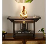 POWRZZZY Table D'autel Personnelle De Table,Armoire D'autel en Bambou avec Tiroir Extensible,Support pour Statue De Bouddha,Rangement Double,pour Salon Ou Chambre(60x25x28cm/23.62x9.84x11.02in)