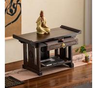 POWRZZZY Table D'autel Personnelle De Table,Armoire D'autel en Bambou avec Tiroir Extensible,Support pour Statue De Bouddha,Rangement Double,pour Salon Ou Chambre(50x25x28cm/19.69x9.84x11.02in)