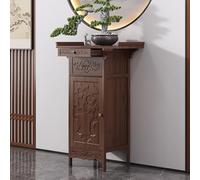 POWRZZZY Table D'autel Personnelle,Meuble De Méditation Bouddhiste avec Étagère,Table De Méditation D'autel,avec Portes Et Tiroirs,pour Les Temples Et Les Familles(Walnut Color,66x40x100cm)