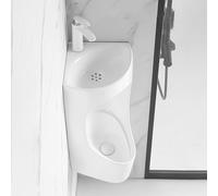 POWRZZZY Urinoir d'angle pour Homme Urinoir avec Robinet et Lavabo Urinoirs en Céramique Anti-déversement Gain de Place Deux en Un Toilette Maison Adultes Hommes pour Toilettes Publiques