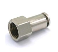 POWTAXBJGD 1/4" Femelle to Fit Tube O/D 6mm Pneumatic Nickel Brass Push In Connector Union Quick Release Air Fitting Plumbing