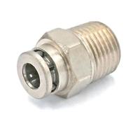 POWTAXBJGD 1/8" Mâle to Fit Tube O/D 4mm Pneumatic Nickel Brass Push In Connector Union Quick Release Air Fitting Plumbing