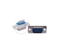 POWTAXBJGD Connecteur de soudage type DB15 15 trous broches 3 rangées adaptateur VGA mâle femelle prise prise série terminal connecteur soudé (mâle argenté)