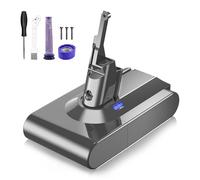 Powtree 6.0Ah Batterie pour Dyson V8, Remplacement pour Dyson Batterie SV10 Compatible avec V8 Animal Absolute Fluffy Motorhead 215681 Aspirateur sans Fil (2 Filtre + 1 Tournevis + 1 Brosse + 3 Vis)
