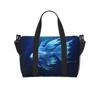 Powzjzw Beau sac de voyage en forme de poisson lanterne pour femme Sac fourre-tout pour le travail et la livraison, Noir , Taille unique