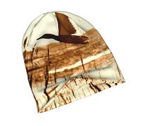 Powzjzw Duck Fly Upon River Pattern Hommes et Femmes Chapeaux élastiques sans bord Bonnets décontractés sont chauds et durables Casquette élégante et confortable Noir