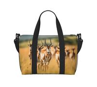 Powzjzw Sac de voyage en forme de troupeau de cerfs de savane africaine pour femme Sac fourre-tout pour le travail et la livraison, Noir , Taille unique