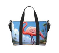 Powzjzw Sac de voyage haut en forme de flamant rose pour le week-end, sac de transport pour femme, sac d'hôpital pour le travail et l'accouchement, sac à bagages de nuit, noir, Talla única
