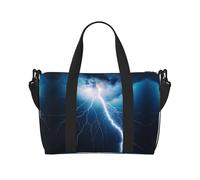 Powzjzw Sac de voyage Lightning and Thunder Sac fourre-tout pour femme Sac d'hôpital pour le travail et la livraison, Noir , Taille unique