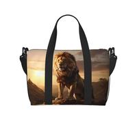 Powzjzw - Sac de voyage Lion sur la montagne - Sac fourre-tout pour femme - Sac d'hôpital pour le travail et la livraison de nuit, Noir , Taille unique