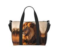 Powzjzw Sac de voyage motif lion d'Amérique du Nord - Sac fourre-tout pour femme - Pour le travail et la livraison de nuit, Noir , Taille unique