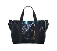 Powzjzw Sac de voyage Motif yeux de chouette Sac fourre-tout pour femme Sac d'hôpital pour le travail et la livraison, Noir , Taille unique