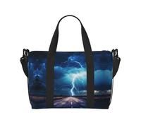 Powzjzw Sac de voyage Thunder et Lightning pour femme Sac fourre-tout pour femme pour le travail et la livraison, Noir , Taille unique