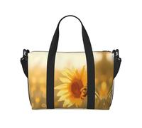Powzjzw Sac fourre-tout de voyage Motif tournesols au soleil du soir pour femme, Noir , Taille unique