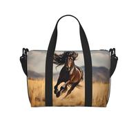 Powzjzw The Black Horse Sac de voyage pour femme Sac fourre-tout pour le travail et la livraison, Noir , Taille unique