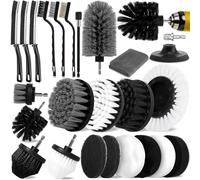 POWZOO 24 Pièces Brosse Perceuse,Multifonctionnel Brosse pour Perceuse,Outil de Brosse de Nettoyage Perceuse Électrique Kit,Brosse Nettoyage pour Salle de Bain,Cuisine,Baignoire,Carreaux et Voiture.