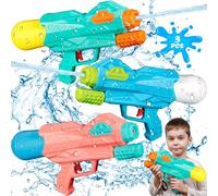 POWZOO 3 Pcs Puissant Pistolet a Eau,250ml Water Gun Portée de 6-8m,Jouet d'extérieur pour Enfants,pour Garçons et Filles Cadeau pour Les Plein Air, Piscine, Plage.