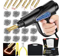 POWZOO 80W Soudage plastique Machine,Kit de Réparation avec 800Pcs 6 Sortes Agrafeuse Chaud,Soudure Plastique,Réparation de Pistolet de Soudeur, Soudeuse pour Réparation de Pare-Chocs de Voiture.